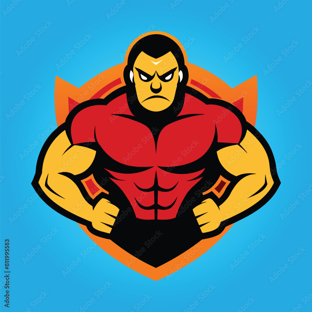 Body builder mascot logo design body builder vector muscular man vector Body builder mascot logo design body builder vector muscular man vector