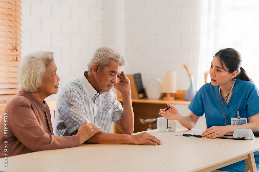 Senior Man Receives Medical Check-Up Therapy from Doctor in Hospital Clinic: Professional Health Care Service for Elderly Patients Facing Health Problems, with Comprehensive Exams and Consultations Senior Man Receives Medical Check-Up Therapy from Doctor in Hospital Clinic: Professional Health Care Service for Elderly Patients Facing Health Problems, with Comprehensive Exams and Consultations