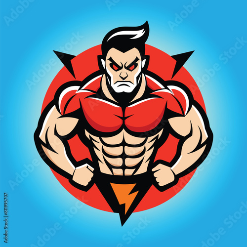 Body builder mascot logo design body builder vector muscular man vector