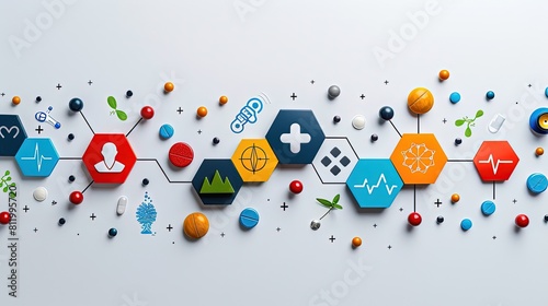 banner for a chain of medical clinics , medical orientation to give the client an understanding of the wide range of services provided by the network of clinics, healthcare banner, Generative Ai