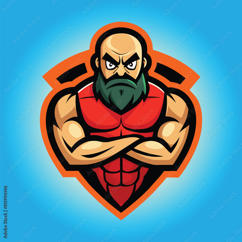 Body builder mascot logo design body builder vector muscular man vector Body builder mascot logo design body builder vector muscular man vector