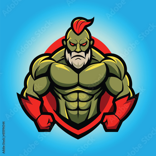 Body builder mascot logo design body builder vector muscular man vector