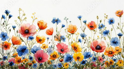 beautiful wild flower pattern background  illustration