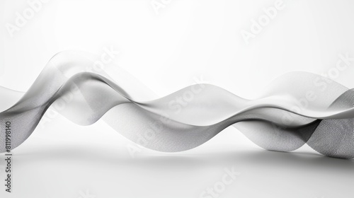 Stylish Waves on White Background for Presentation Generative AI