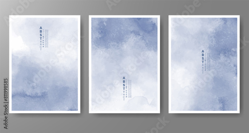 Set of creative hand painted abstract watercolor background. Design for your cover, date, postcard, banner, logo.