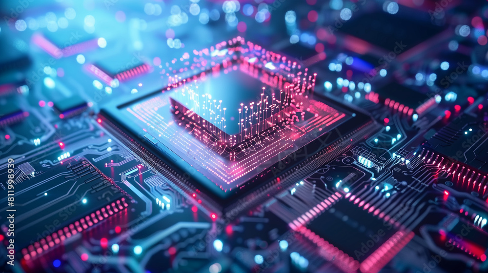Close Up View of a Computer Chip Close Up View of a Computer Chip