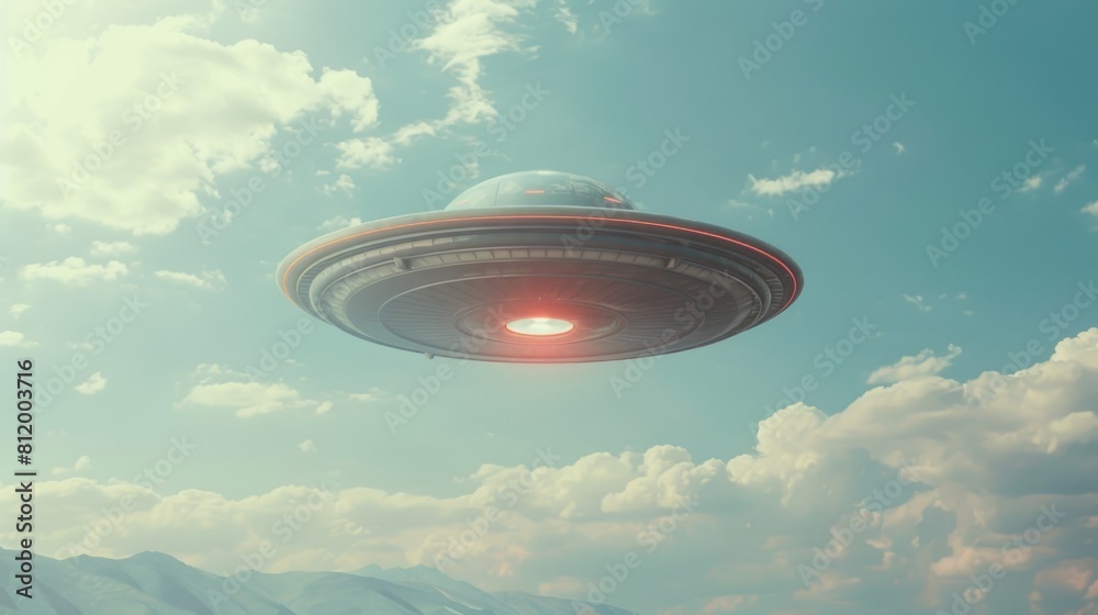 A flying object in the sky with a mountain in the background. Suitable for various design projects A flying object in the sky with a mountain in the background. Suitable for various design projects