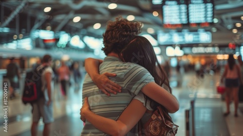 Wallpaper Mural People at the airport hugging, Sharing a hug in airport, Until next time Torontodigital.ca