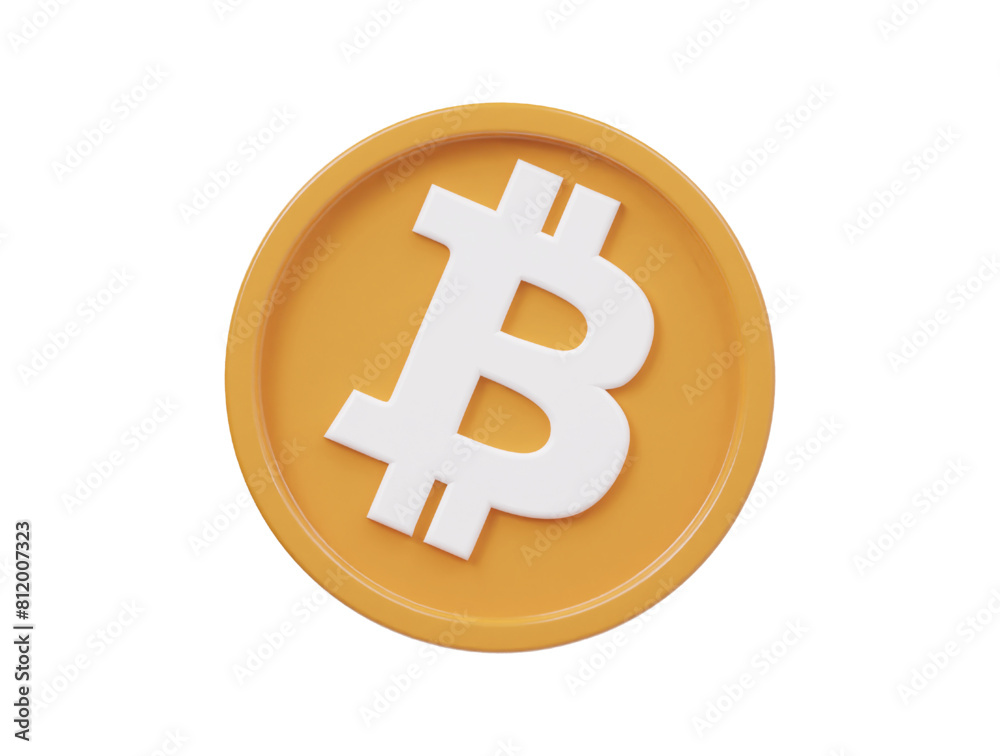 Obraz premium Bitcoin icon 3d render illustration