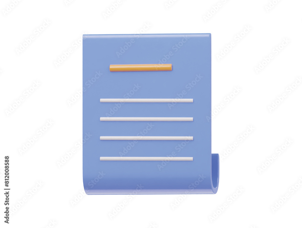 Paper icon 3d render illustration