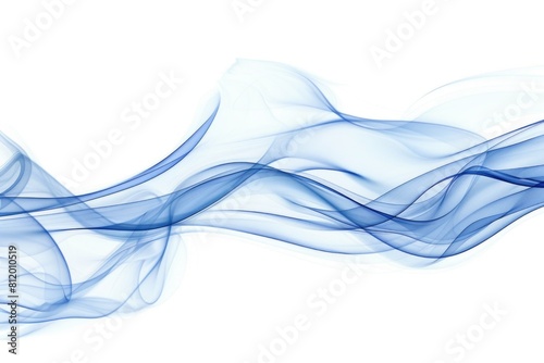 Abstract blue smoke wave on a white backdrop. Perfect for adding a touch of color and creativity to design projects