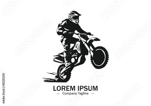 Logo of a mud bike icon silhouette design on light background