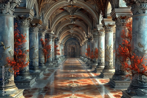 fantasy castle hallway