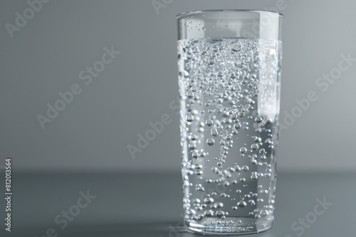 Glass filled with water on table, suitable for hydration concept