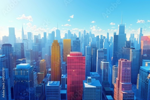A Stunning             of a Cityscape with Colorful Buildings