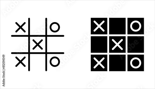 Tableau sur toile Tic tac toe icons set, noughts and crosses game on white background