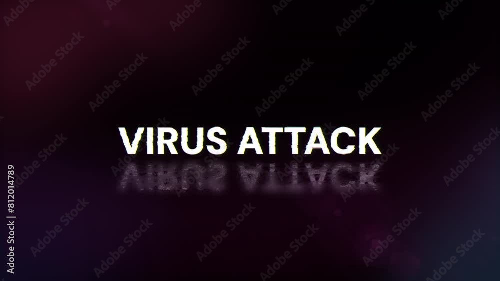 Virus attack text with screen effects of technological failures. Spectacular screen glitch with various kinds of interference. Looped Virus attack text with screen effects of technological failures. Spectacular screen glitch with various kinds of interference. Looped