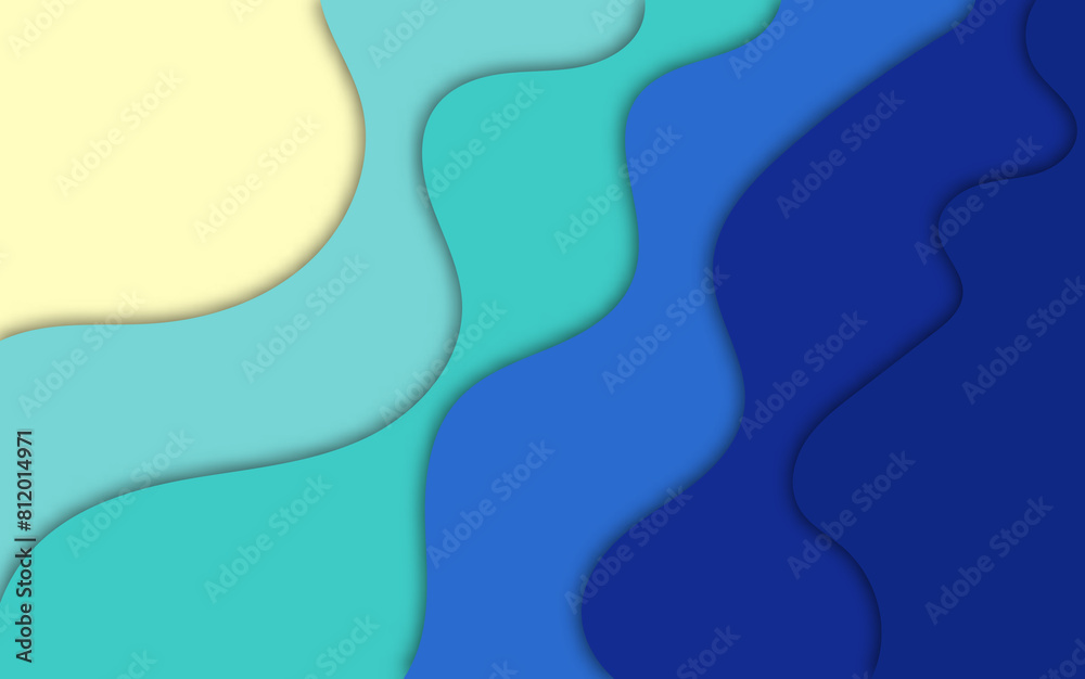 The background is cut out of paper. Modern origami design template. cool illustration. 3d paper layers, sea waves. eps 10 The background is cut out of paper. Modern origami design template. cool illustration. 3d paper layers, sea waves. eps 10