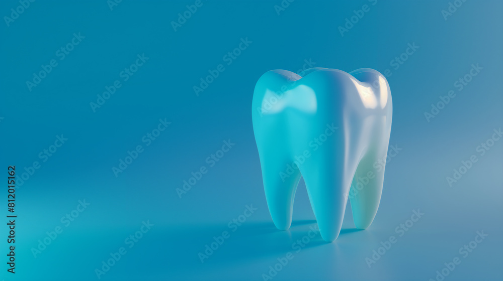3D tooth on blue background 3D tooth on blue background