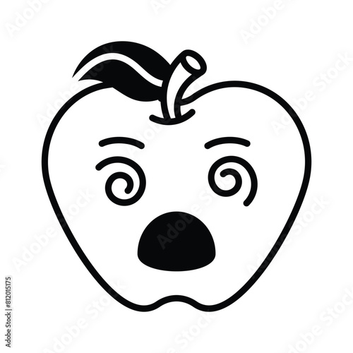 Dizzy emoji icon, dizziness expression vector design