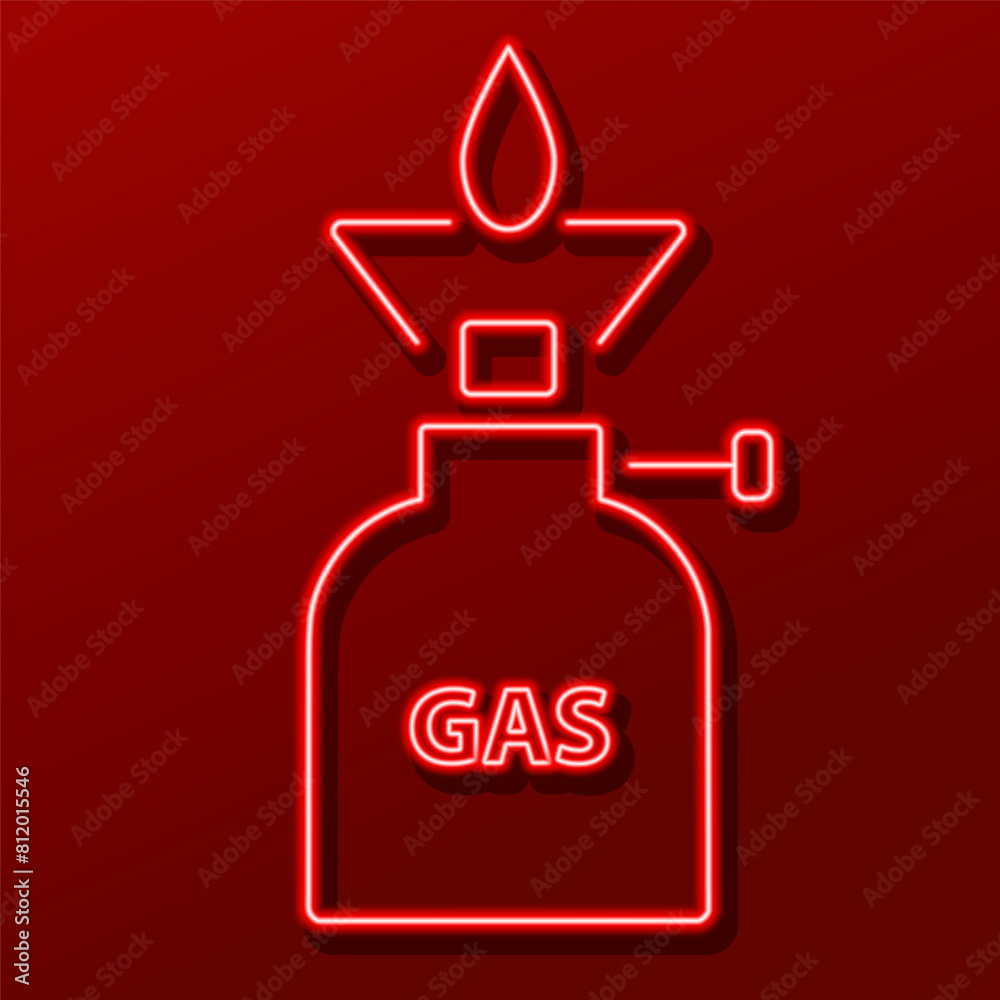 Naklejka premium gas neon sign, modern glowing banner design, colorful modern design trend. Vector illustration.