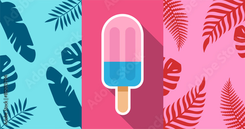 Ice cream seamless pattern. Ice cream background. summer background Illustration.