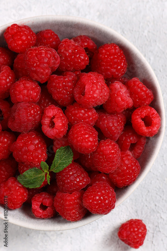 ripe organic berry red raspberry in a bowl