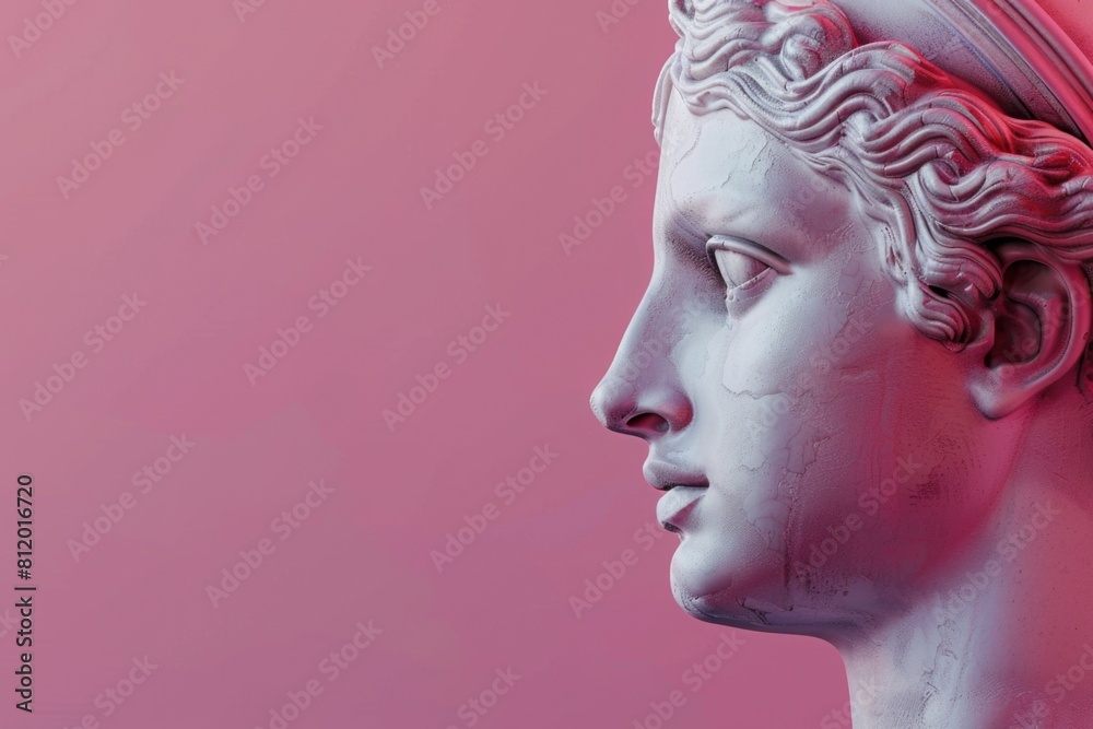 Detailed close up of a statue of a man's head. Suitable for historical or artistic themes Detailed close up of a statue of a man's head. Suitable for historical or artistic themes