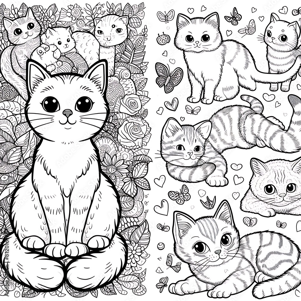 A coloring page of a cat image art photo attractive used for printing illustrator A coloring page of a cat image art photo attractive used for printing illustrator