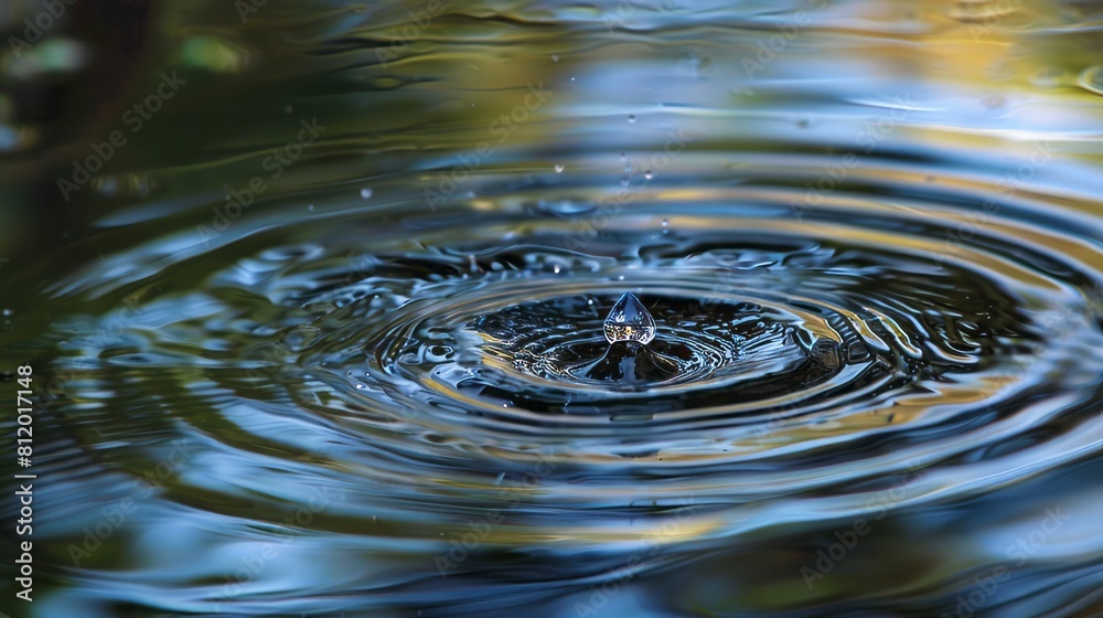 Concentric Diamond-Shaped Water Ripples