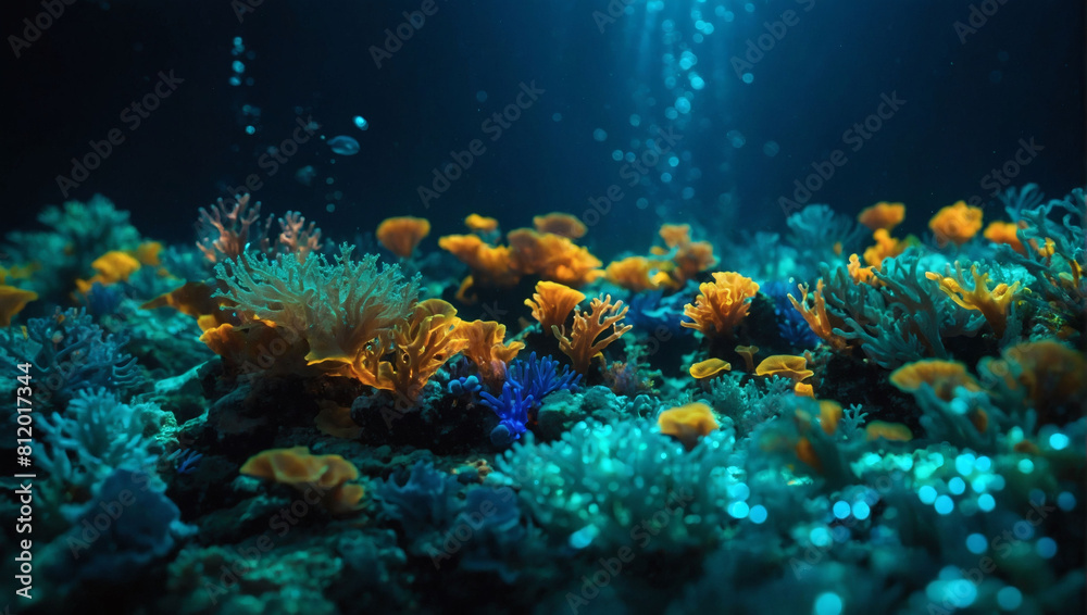 Underwater Spectacle, Bioluminescent Delight in the Sea.