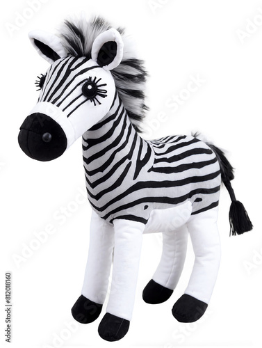 zebra plush doll stuffed toy isolated transparent background png .png