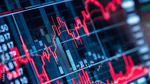 A downtrend graph on a computer screen with worried investors