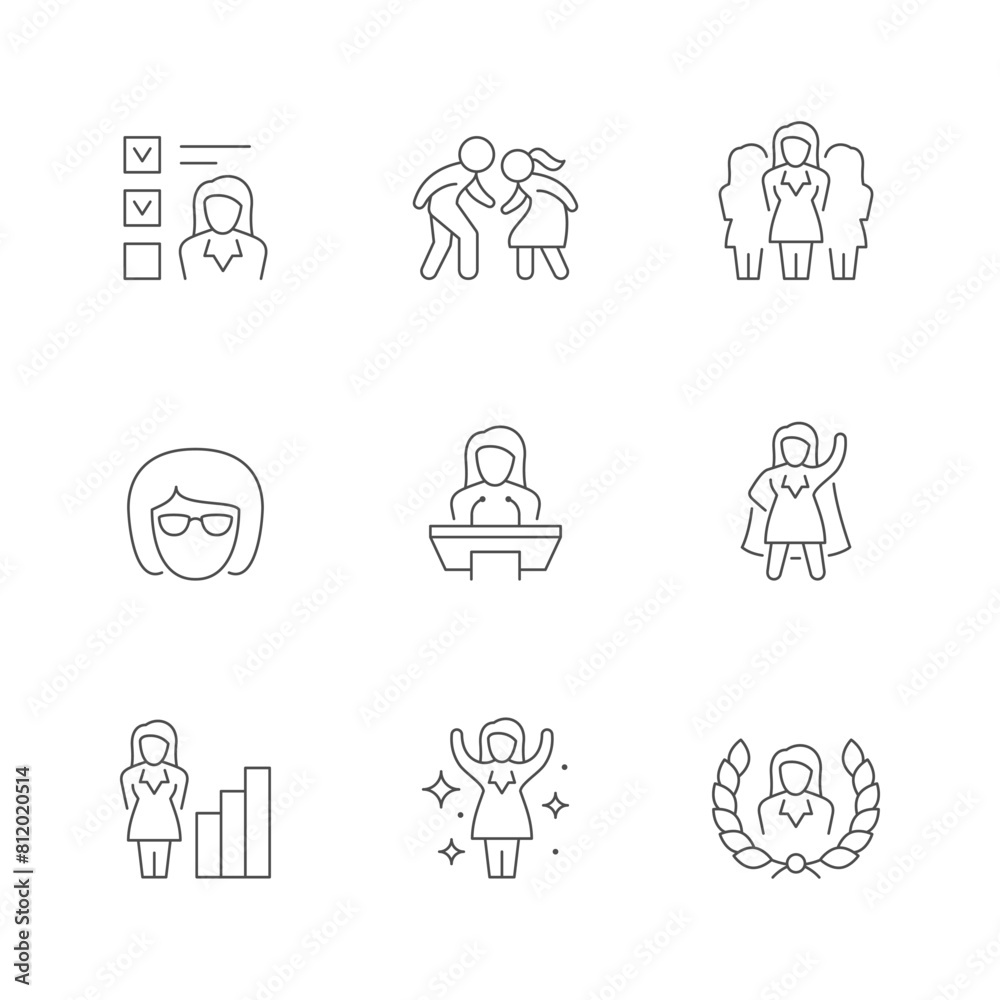 Set line icons of businesswoman Set line icons of businesswoman