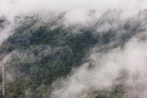 Mountain landscape. rain clouds over the mountain.  Turkey.