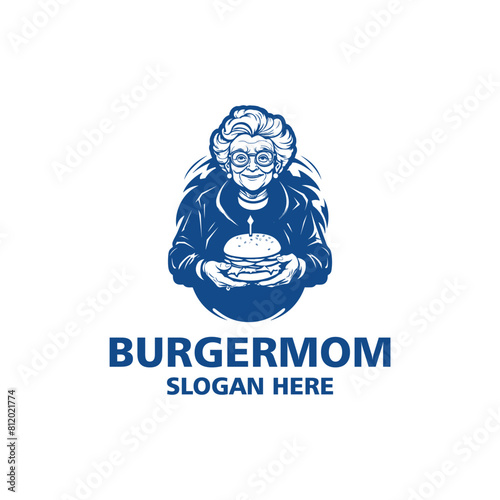 Grandma's kitchen, restaurant logo vector illustration
