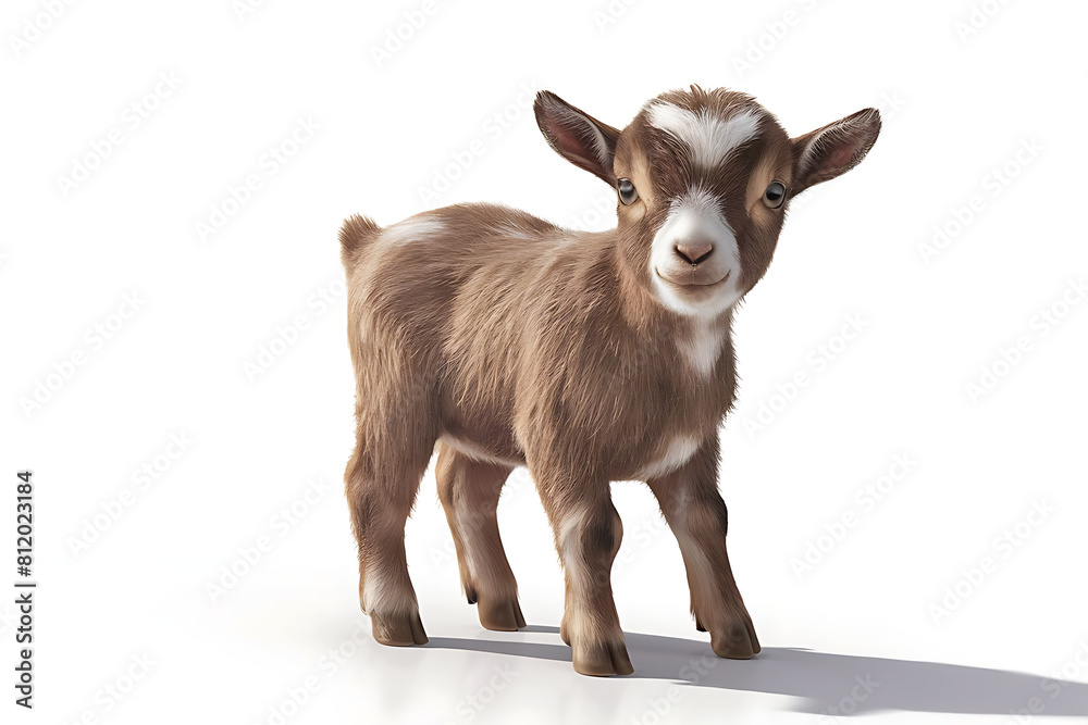 goat on a white goat on a white