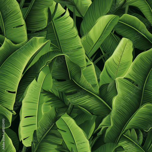 Banana leaf digital art seamless pattern  the design for apply a variety of graphic works