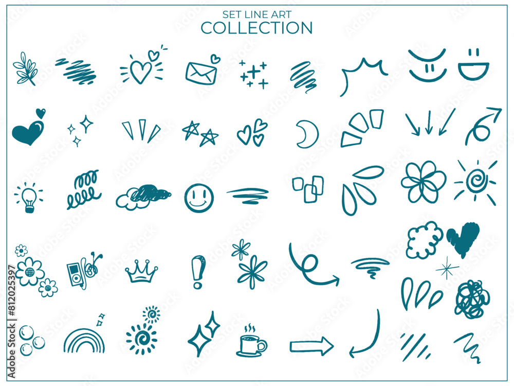 Vector Set Line Art Abstract Collection Vector Set Line Art Abstract Collection