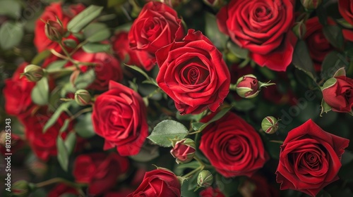 Create stunning floral arrangements featuring vibrant red roses and lush green leaves for designing greeting cards and invitations for various special occasions like weddings birthdays Vale
