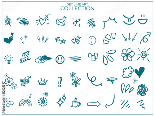 Vector Set Line Art Abstract Collection