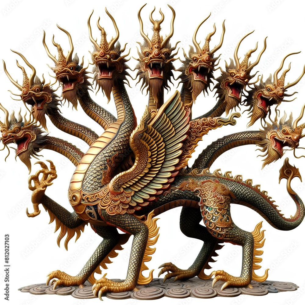 Obraz premium dragon 9 head 4 foots