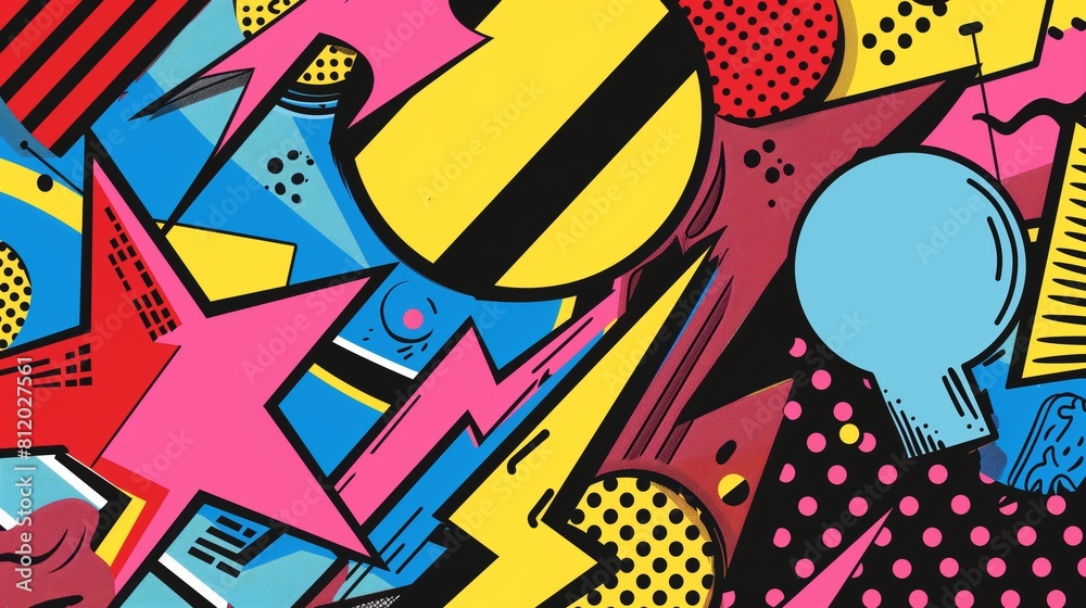 Colorful Pop Art Style Abstract Illustration

