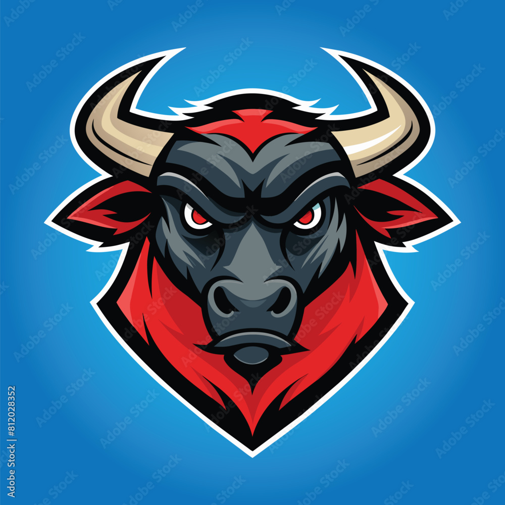 Bull mascot logo design bull vector illustration Bull mascot logo design bull vector illustration