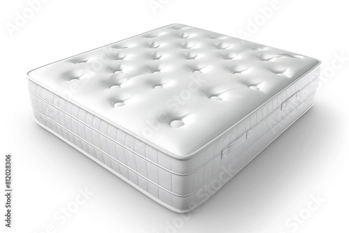 A white mattress on a clean surface. Perfect for interior design projects