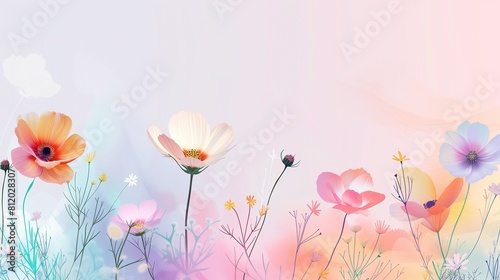 Na zdjęciu przedstawiona jest grupa kwiatów umieszczona na trawie. Kwiaty wydają się być naturalnie rosnące w otoczeniu trawiastym, pod wpływem delikatnej bryzy