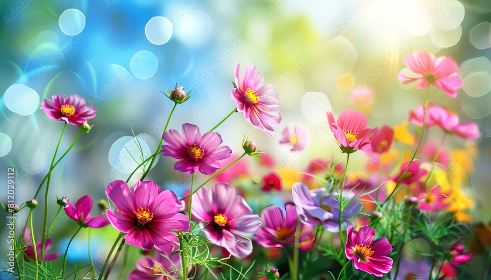 colorful flowers two colorful flowers two