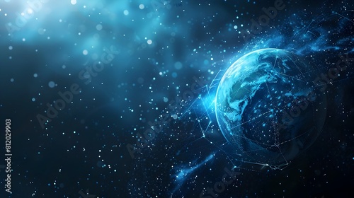 Futuristic Digital Globe Against Glowing Blue Technology Background