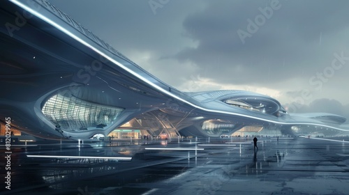 futuristic airport terminal building © Orkhan