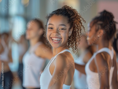 Young dancer teaching a class